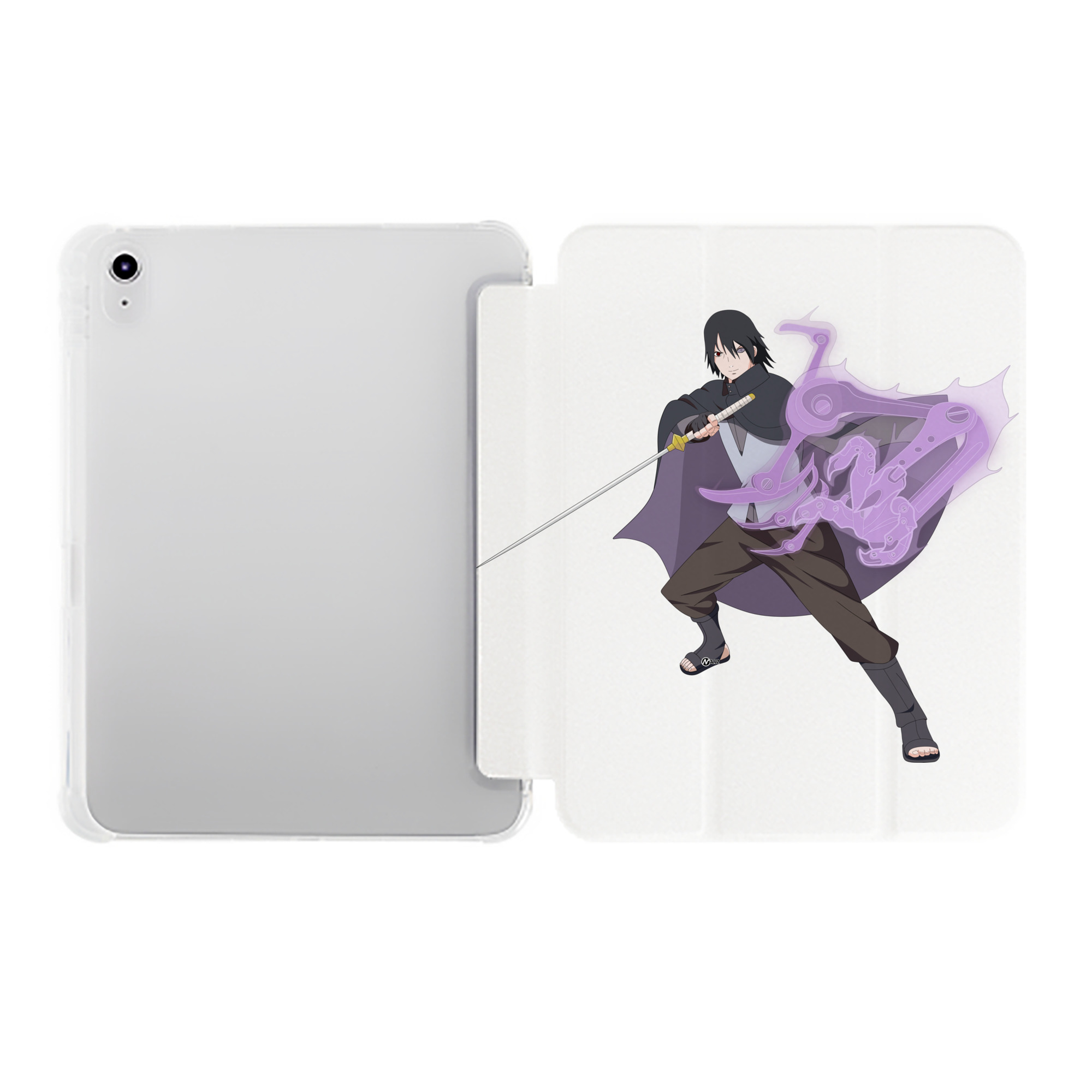（画像用） NARUTO -ナルト- うちは サスケ Uchiha Sasuke IPad ケース ペン収納付き 三つ折りスタンド PUレザー×シリコン 対応機種9.5/10.5/10.9インチ